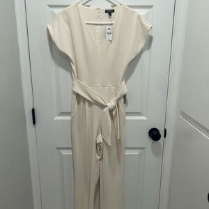 Express Cream Tie-Waist Jumpsuit